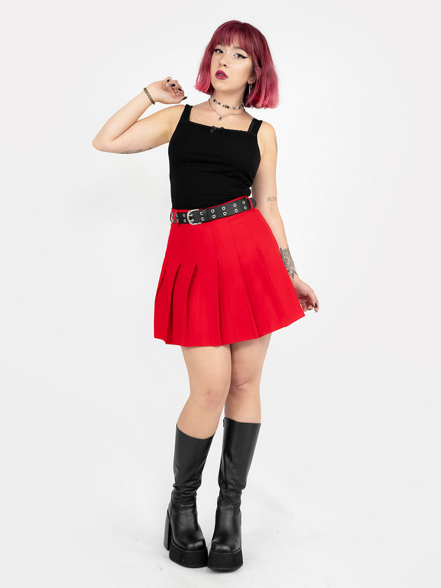 Red Tennis Belt Skirt