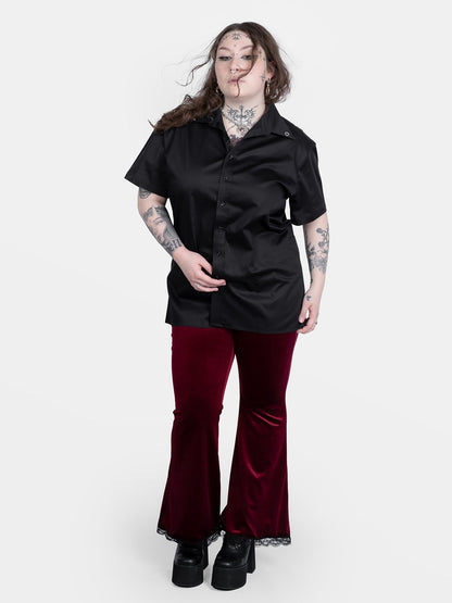 Sempre Burgundy Velvet Flares