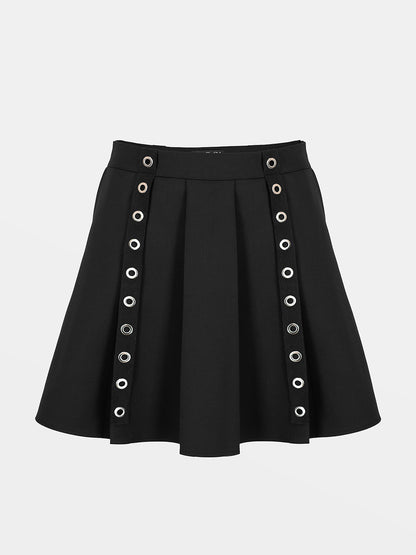 Abyss Eyelets Pleated Mini Skirt