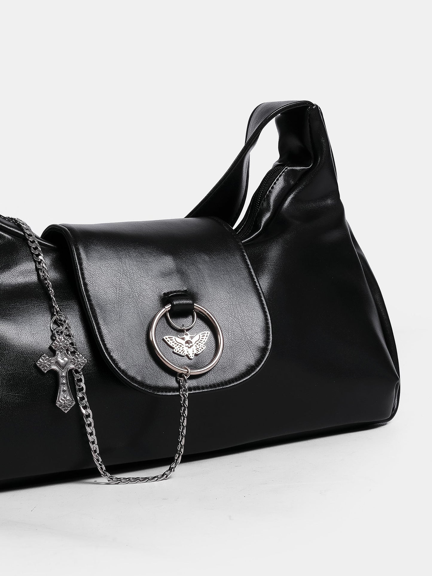 Mourning Vegan Leather Baguette Bag