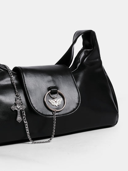Mourning Vegan Leather Baguette Bag