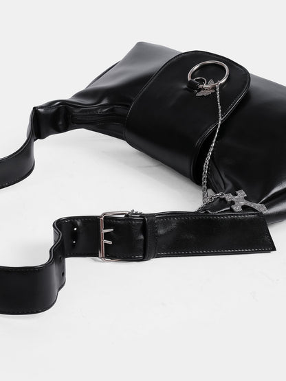 Mourning Vegan Leather Baguette Bag