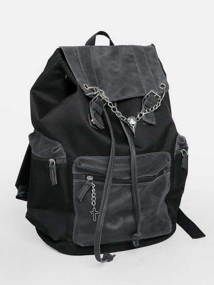 Worship Crow Large Leather Backpack