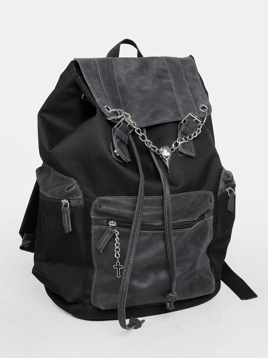 Worship Crow Large Leather Backpack