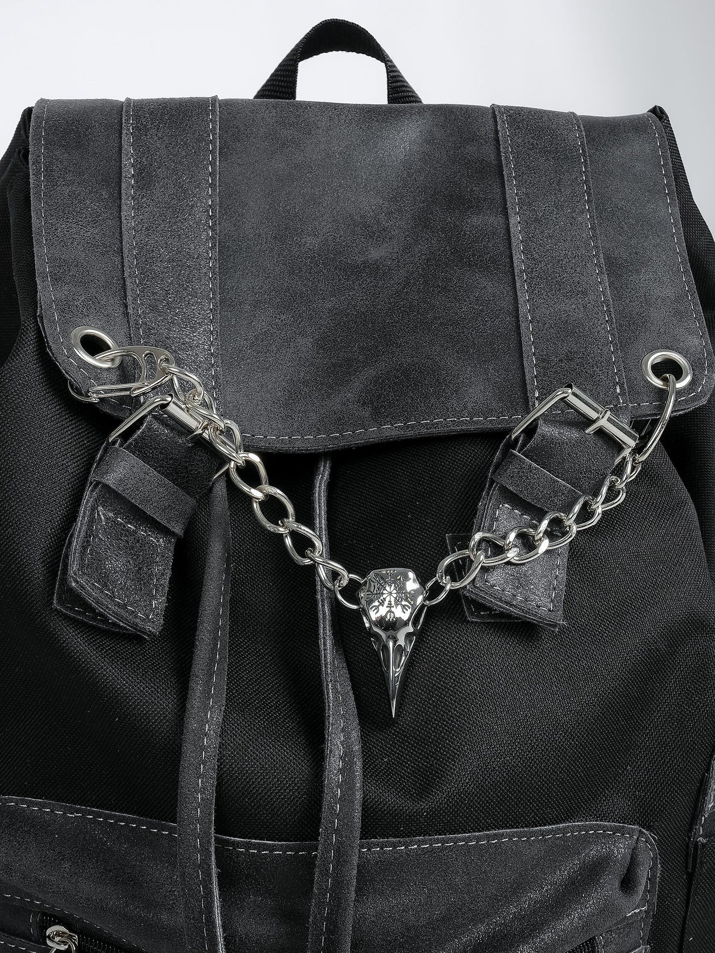 Worship Crow Large Leather Backpack