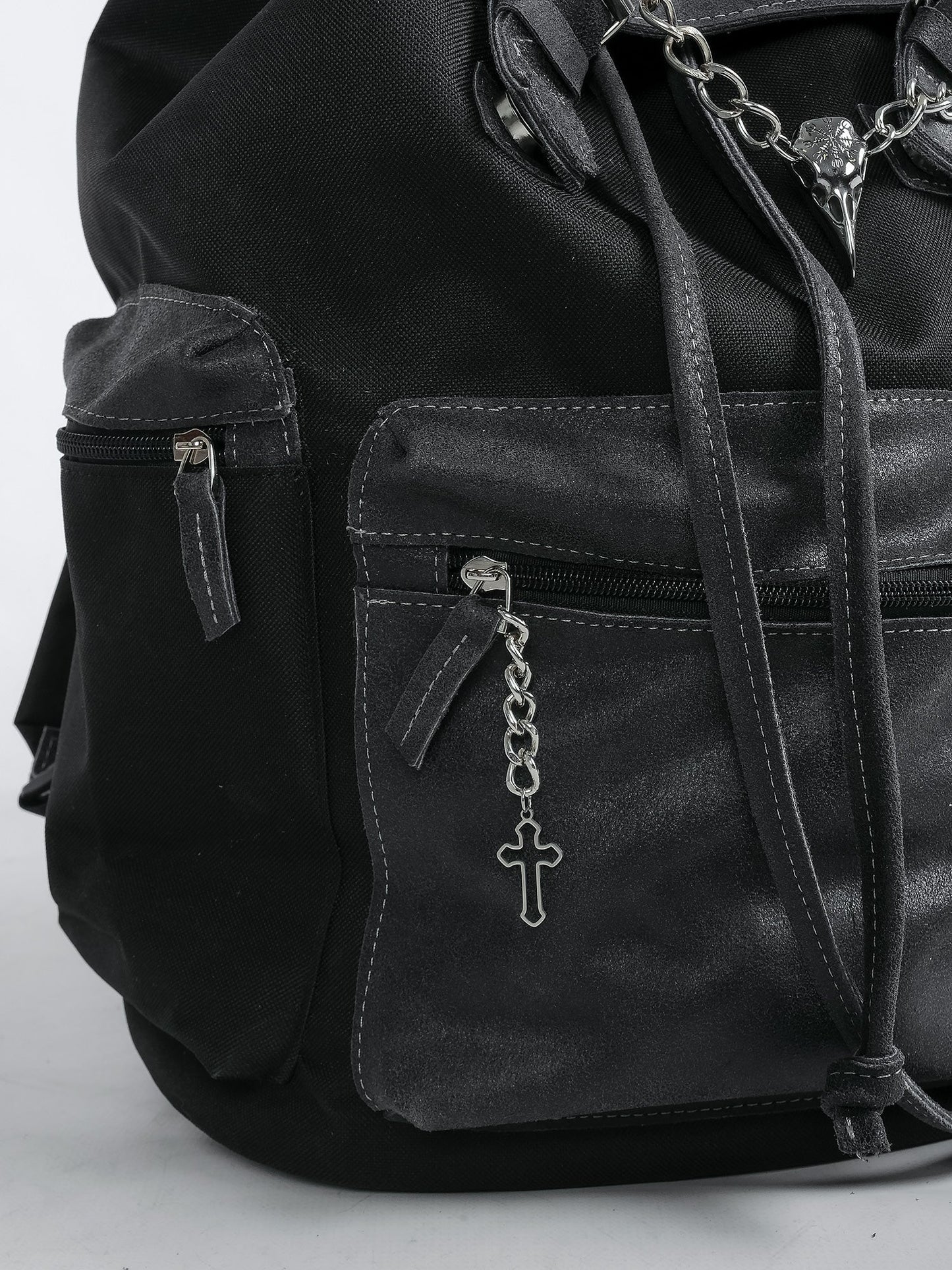 Worship Crow Large Leather Backpack