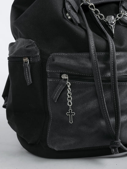 Worship Crow Large Leather Backpack