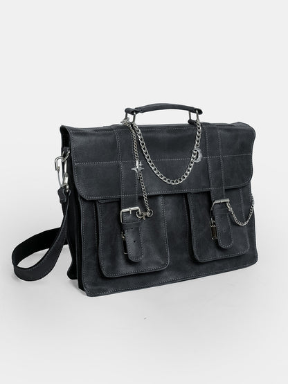 Ligeia Leather Messenger Bag