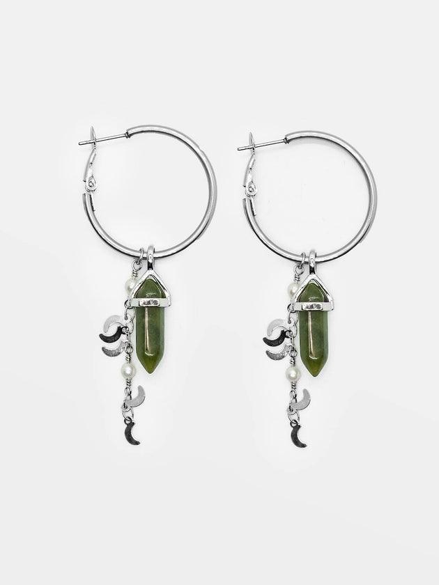 Medusa Green Agate Earrings