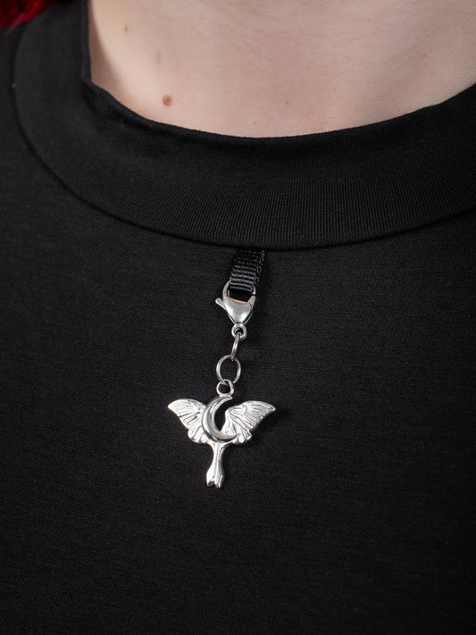 Moth and Moon Charm