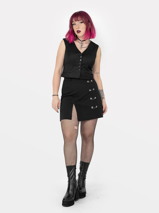 Courtney Safety Pins Mini Skirt