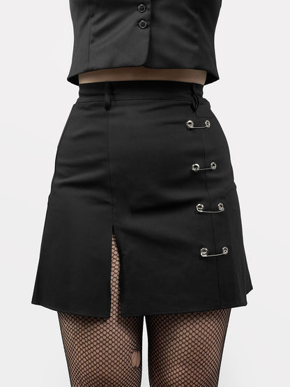 Courtney Safety Pins Mini Skirt