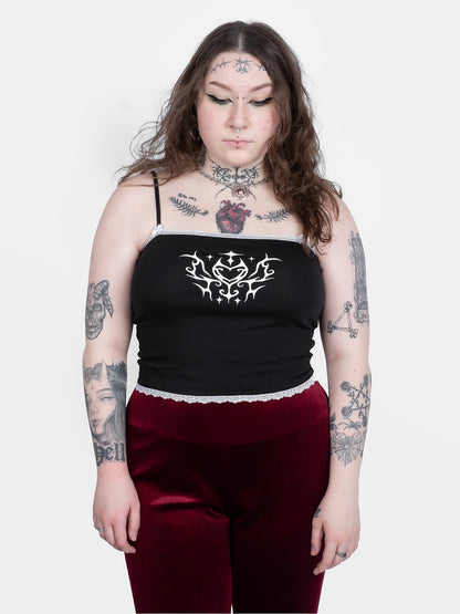 Absinthe Black Top With Lace
