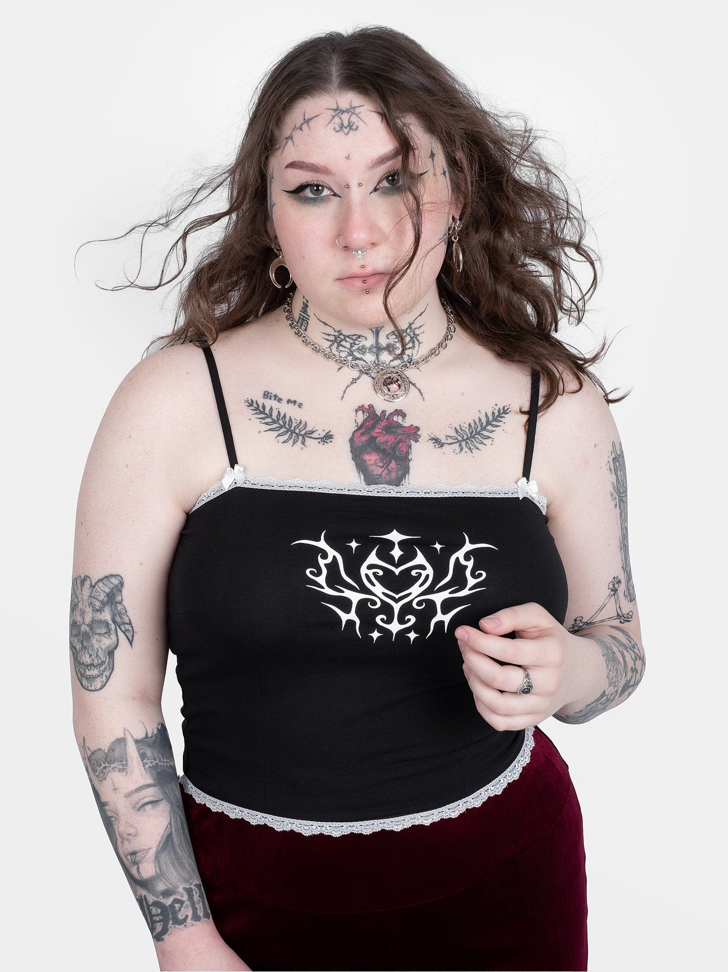 Absinthe Black Top With Lace