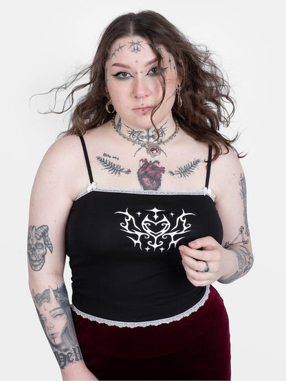 Absinthe Black Top With Lace