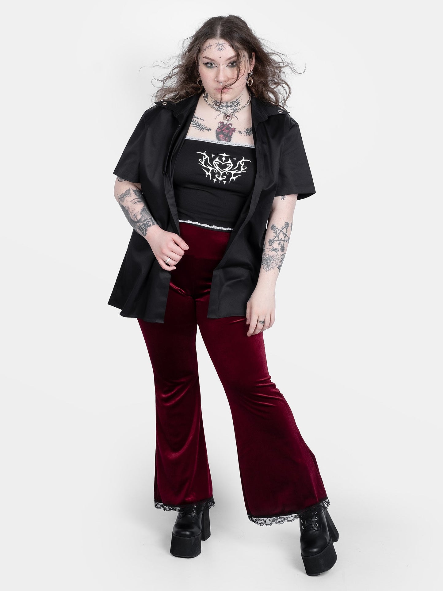 Absinthe Black Top With Lace