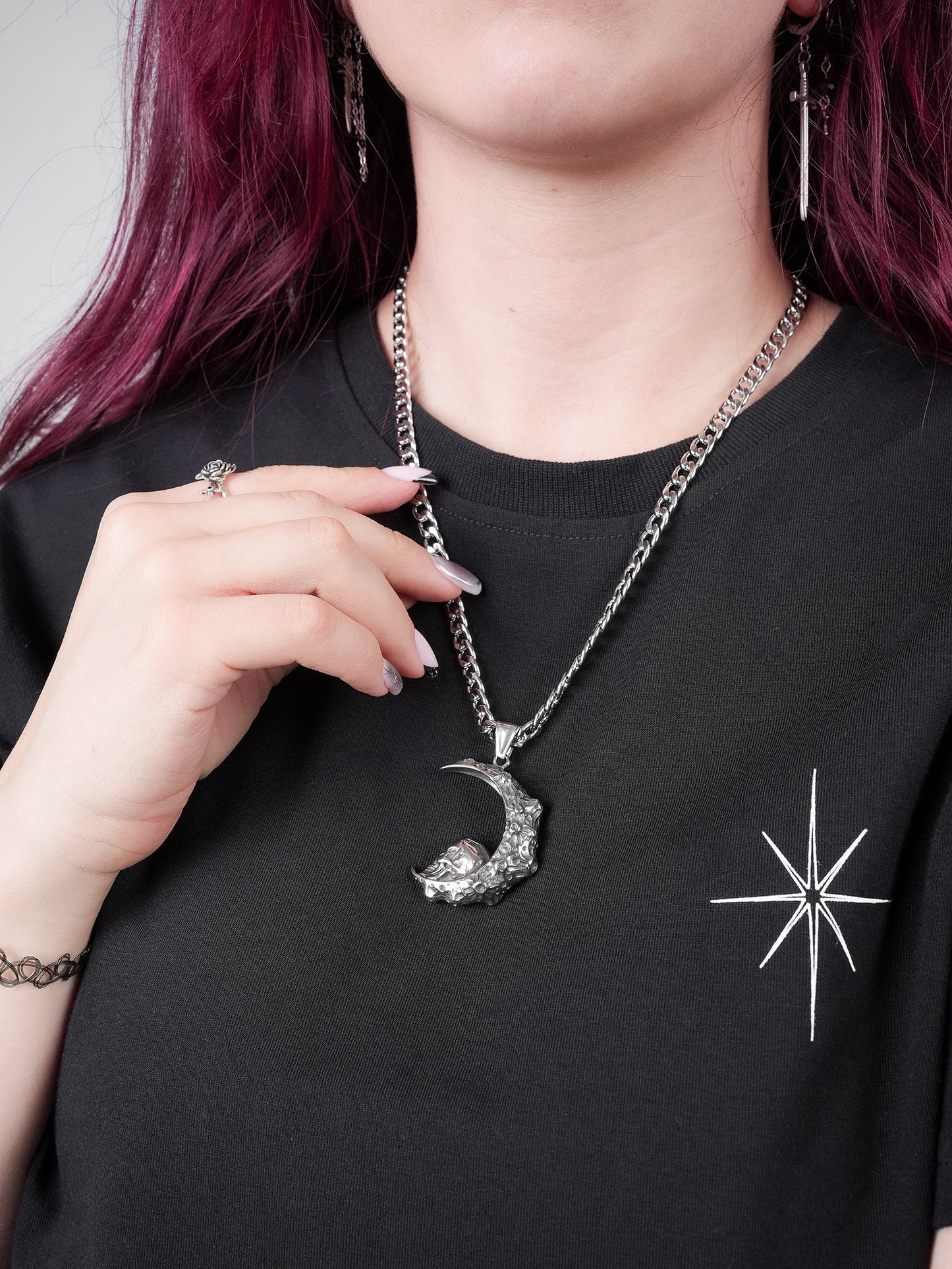 Plague Moon Skull Long Necklace