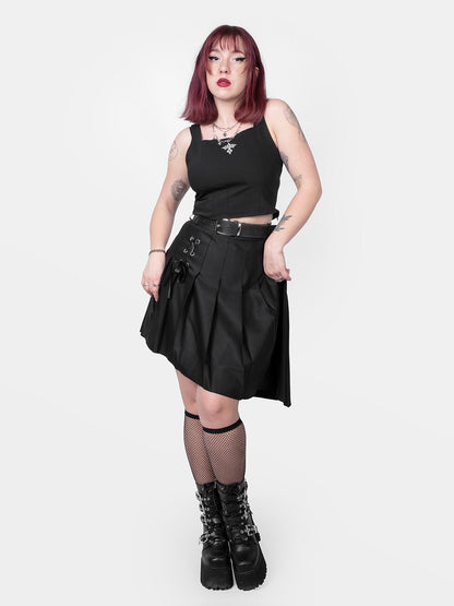 Delilah Pleated Lace Up Skirt