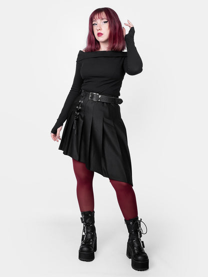 Delilah Pleated Lace Up Skirt