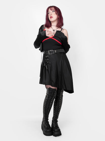 Delilah Pleated Lace Up Skirt