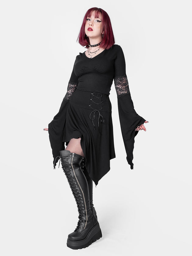 Lilith Asymmetrical Laced Up Skirt