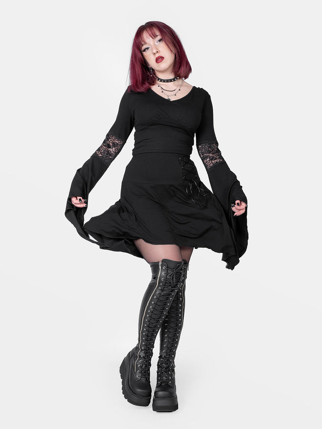 Lilith Asymmetrical Laced Up Skirt