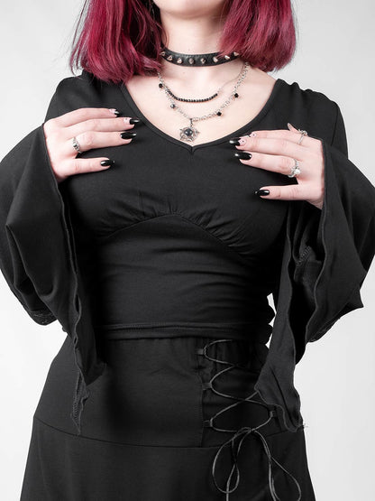 Morgana Bell Sleeve Cropped Top