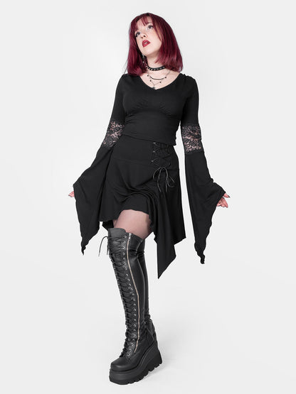 Morgana Bell Sleeve Cropped Top