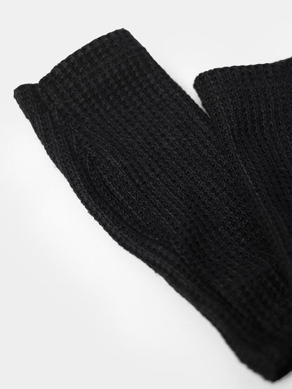 Black Knitted Mittens