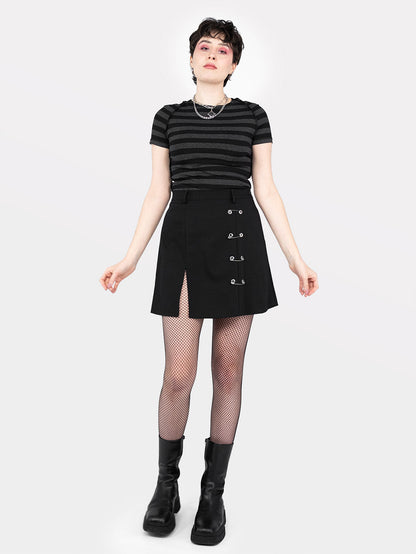 Courtney Safety Pins Mini Skirt