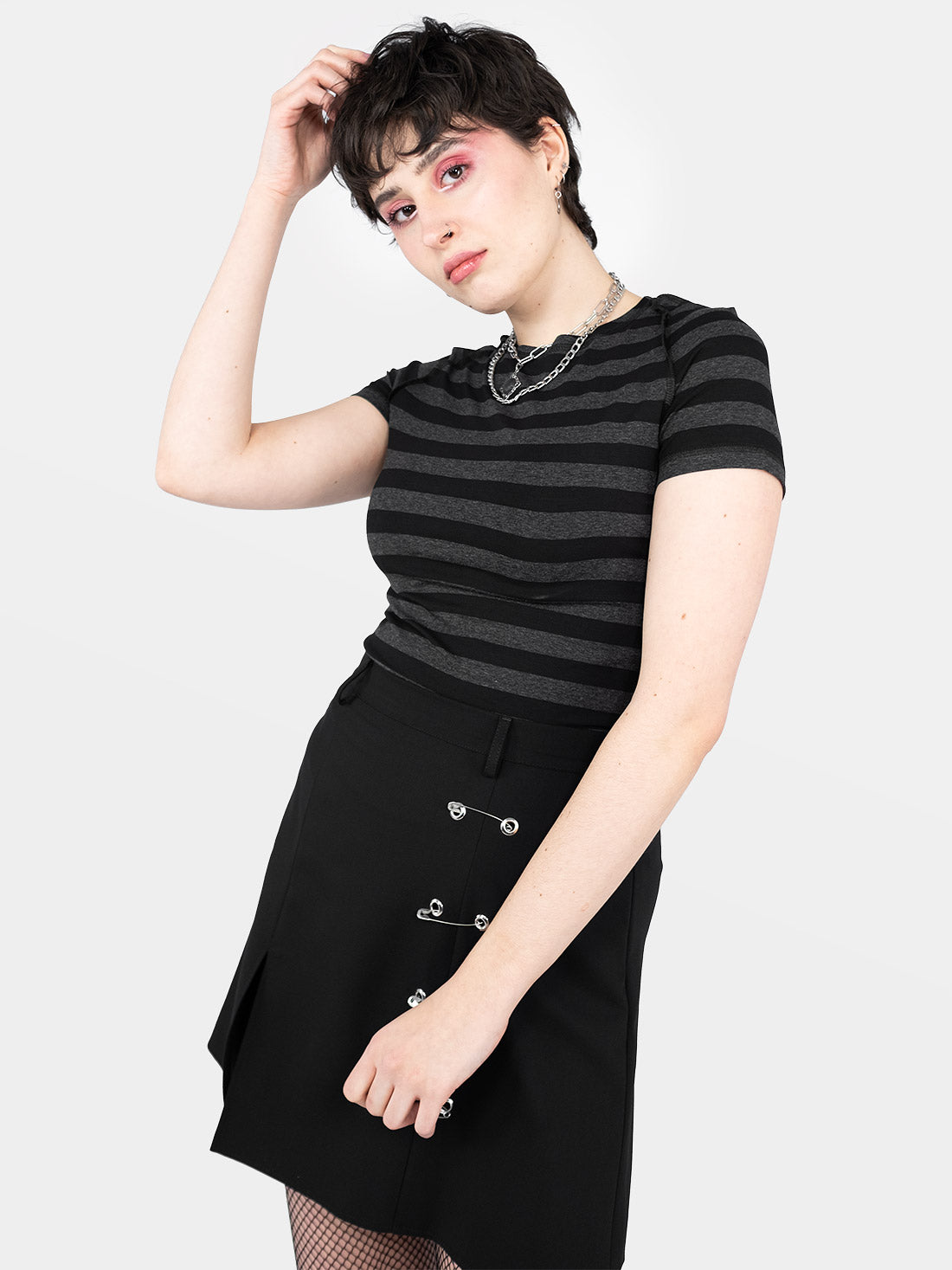 Courtney Safety Pins Mini Skirt