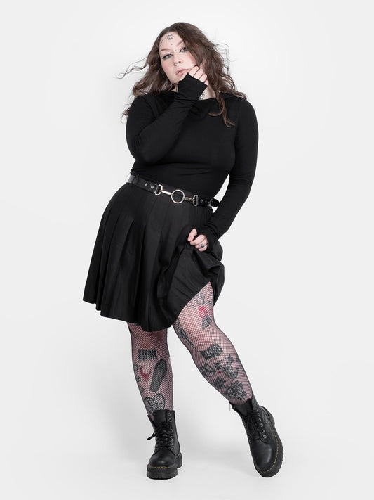 TALL Black Tennis Skirt