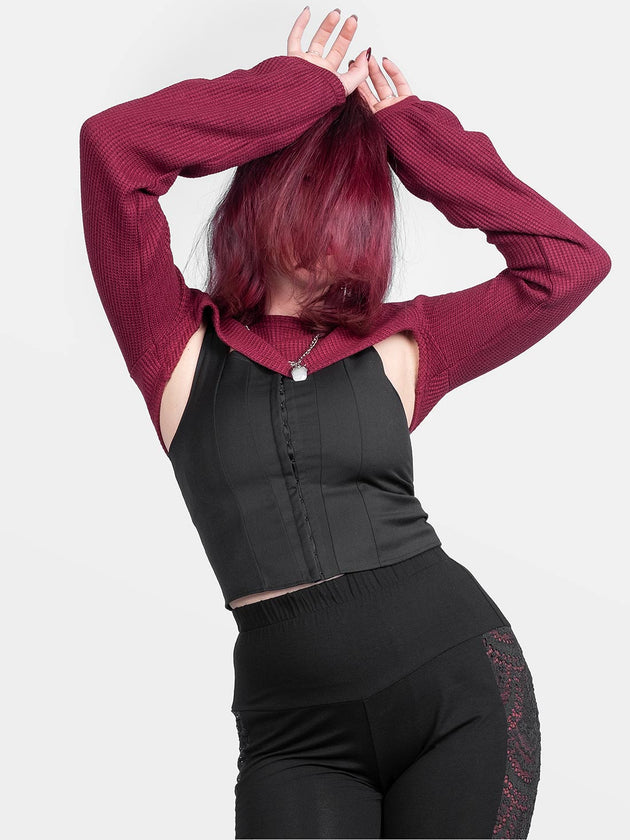 Ingrid Burgundy Knitted Shrug