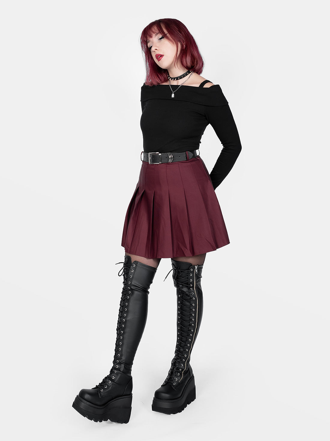 Burgundy Tennis Skirt