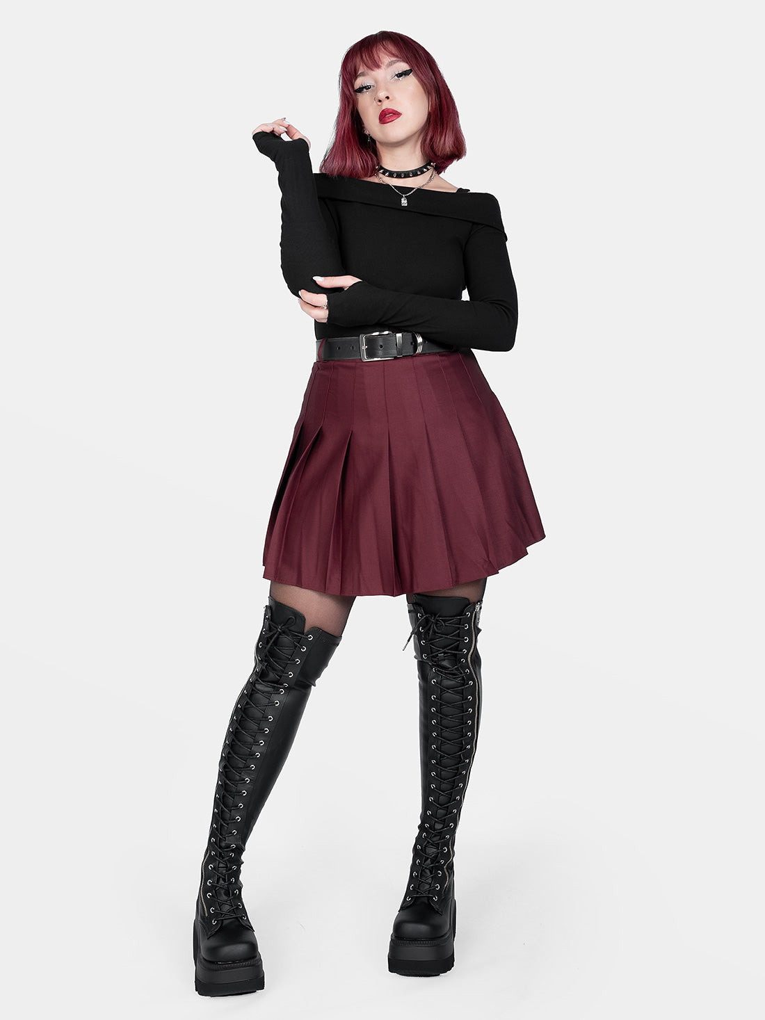 Burgundy Tennis Skirt