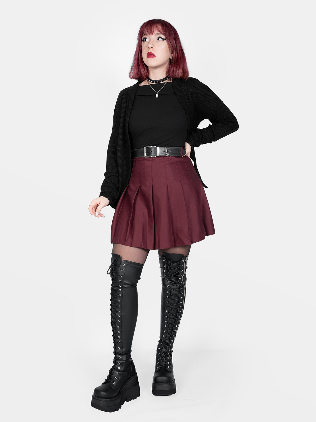 Burgundy Tennis Skirt