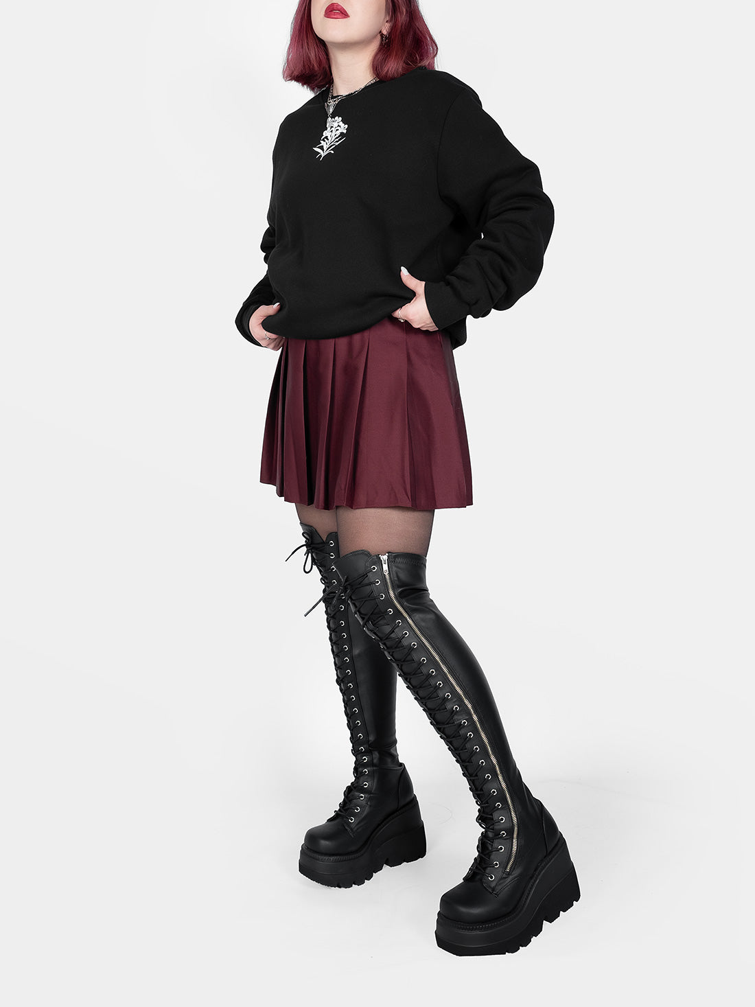 Burgundy Tennis Skirt