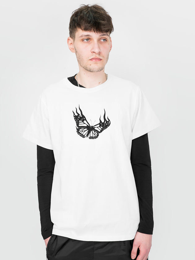 Butterfly On Fire White T-shirt