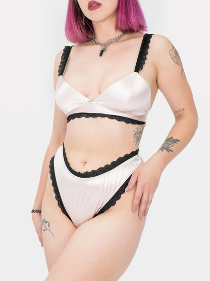 Charm Pink Satin Thongs