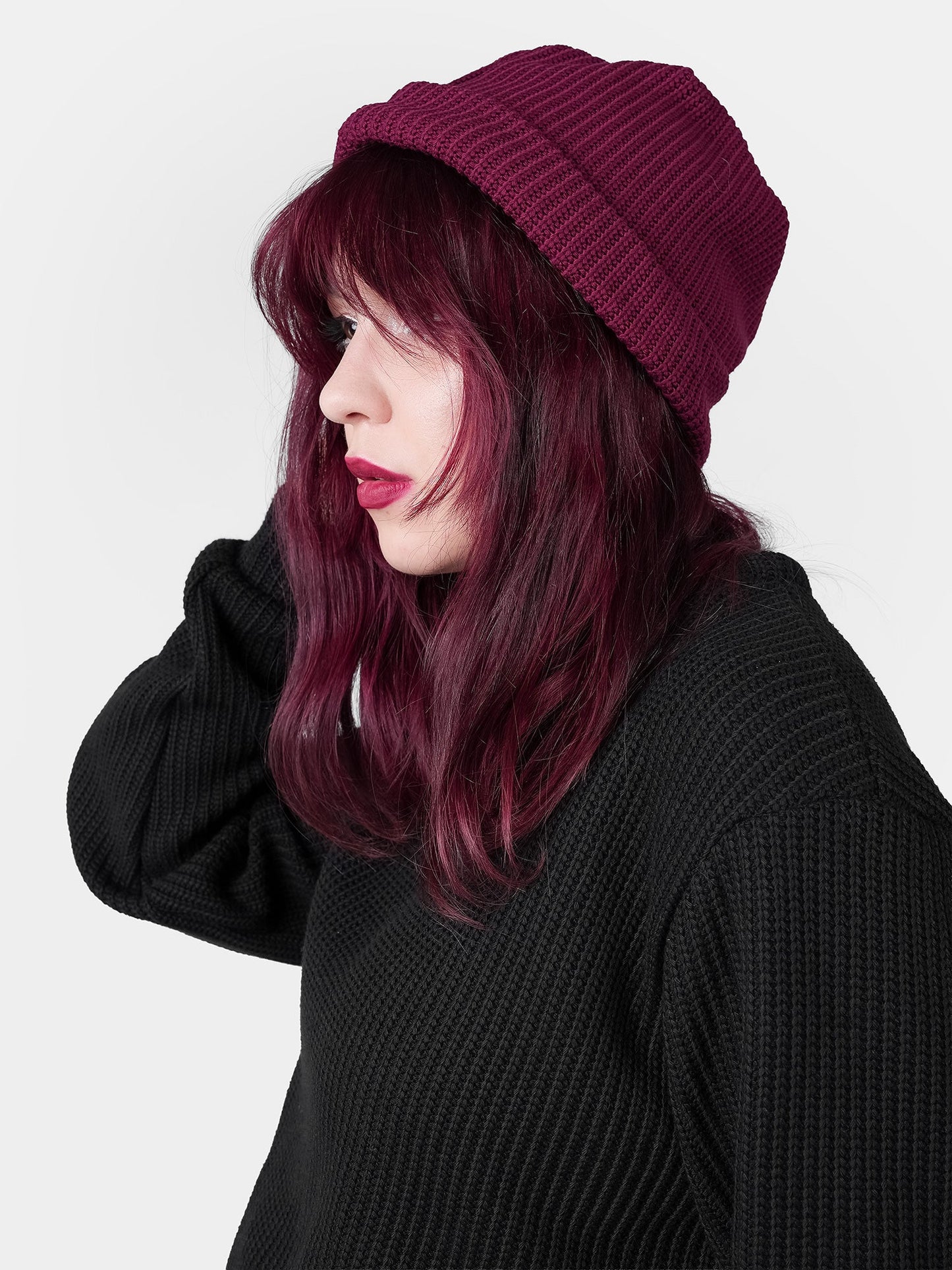Burgundy Knitted Beanie
