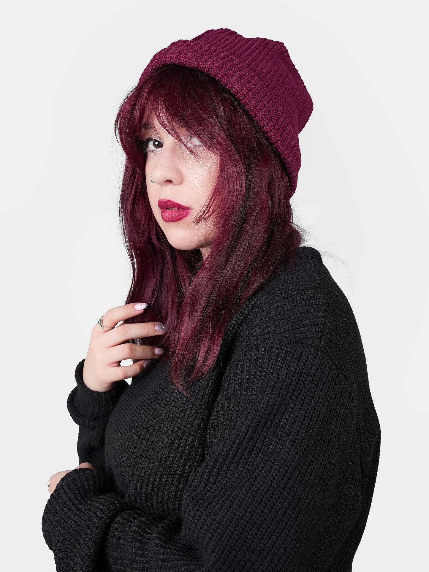 Burgundy Knitted Beanie