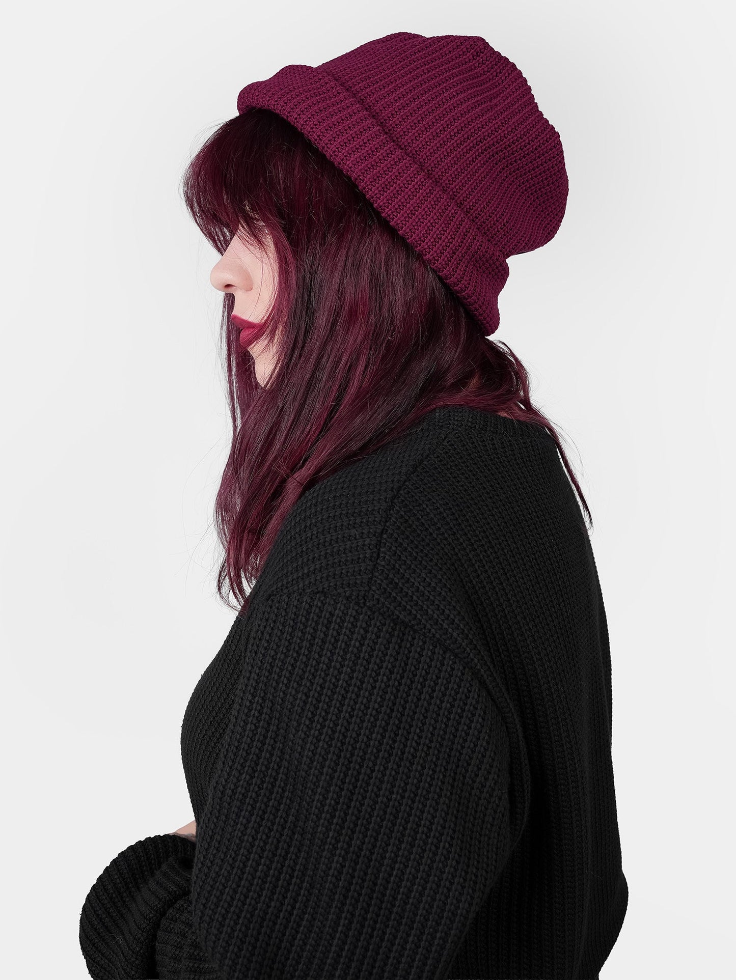 Burgundy Knitted Beanie