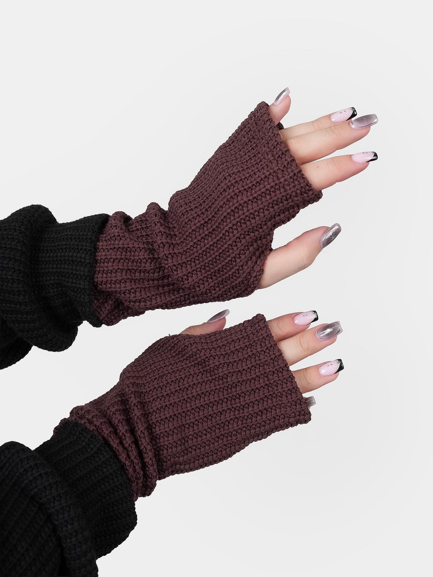 Brown Knitted Mittens