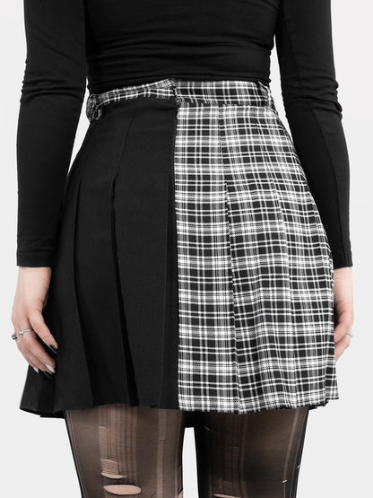 Contrast Plaid Tennis Skirt