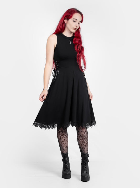 Sempiternal Turtleneck Lace Up Dress