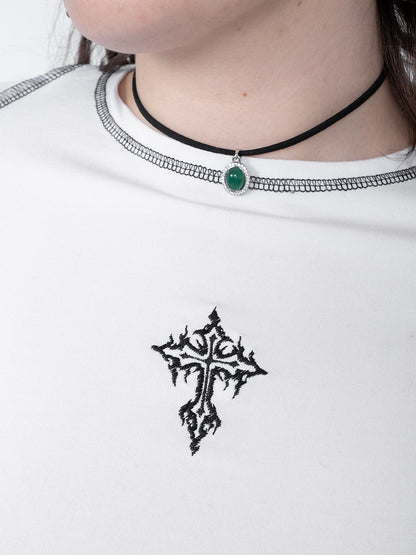 Holy Embroidery Baby top