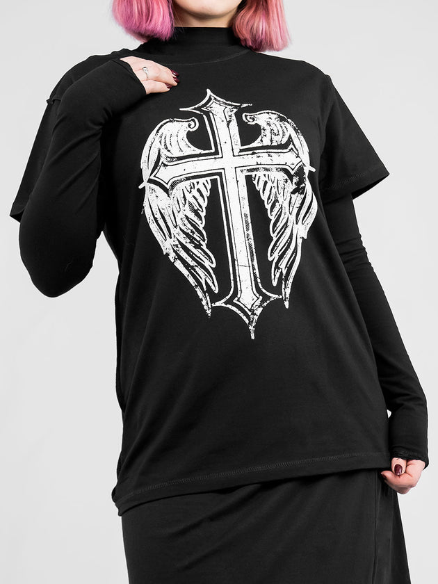 Angel of Death Black Cross T-shirt