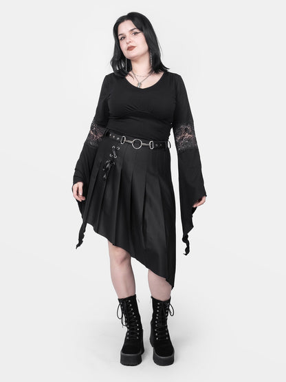 Delilah Pleated Lace Up Skirt