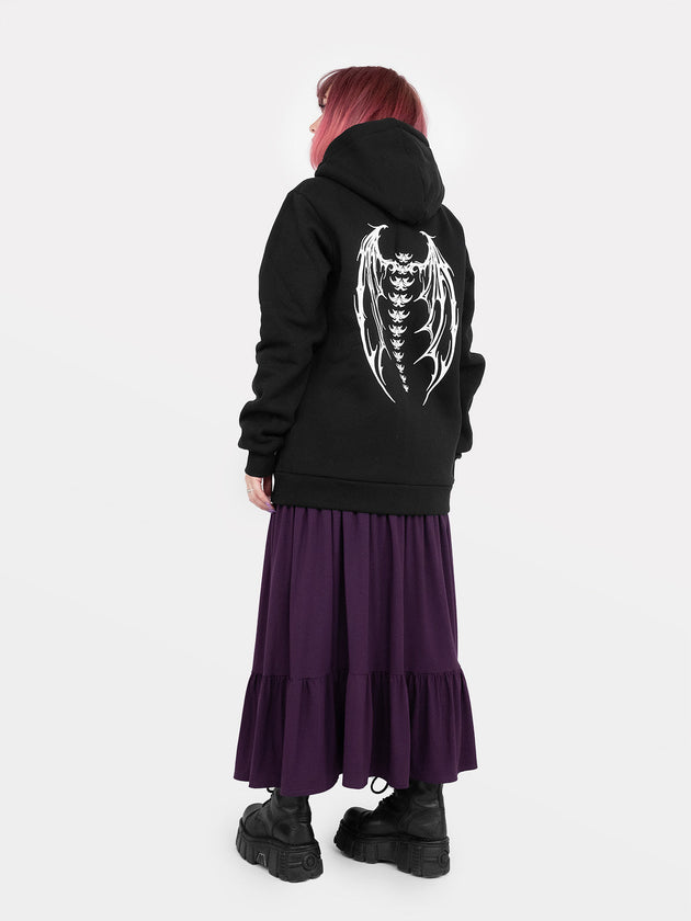 Demon Wings Zipped Organic Cotton Hoodie