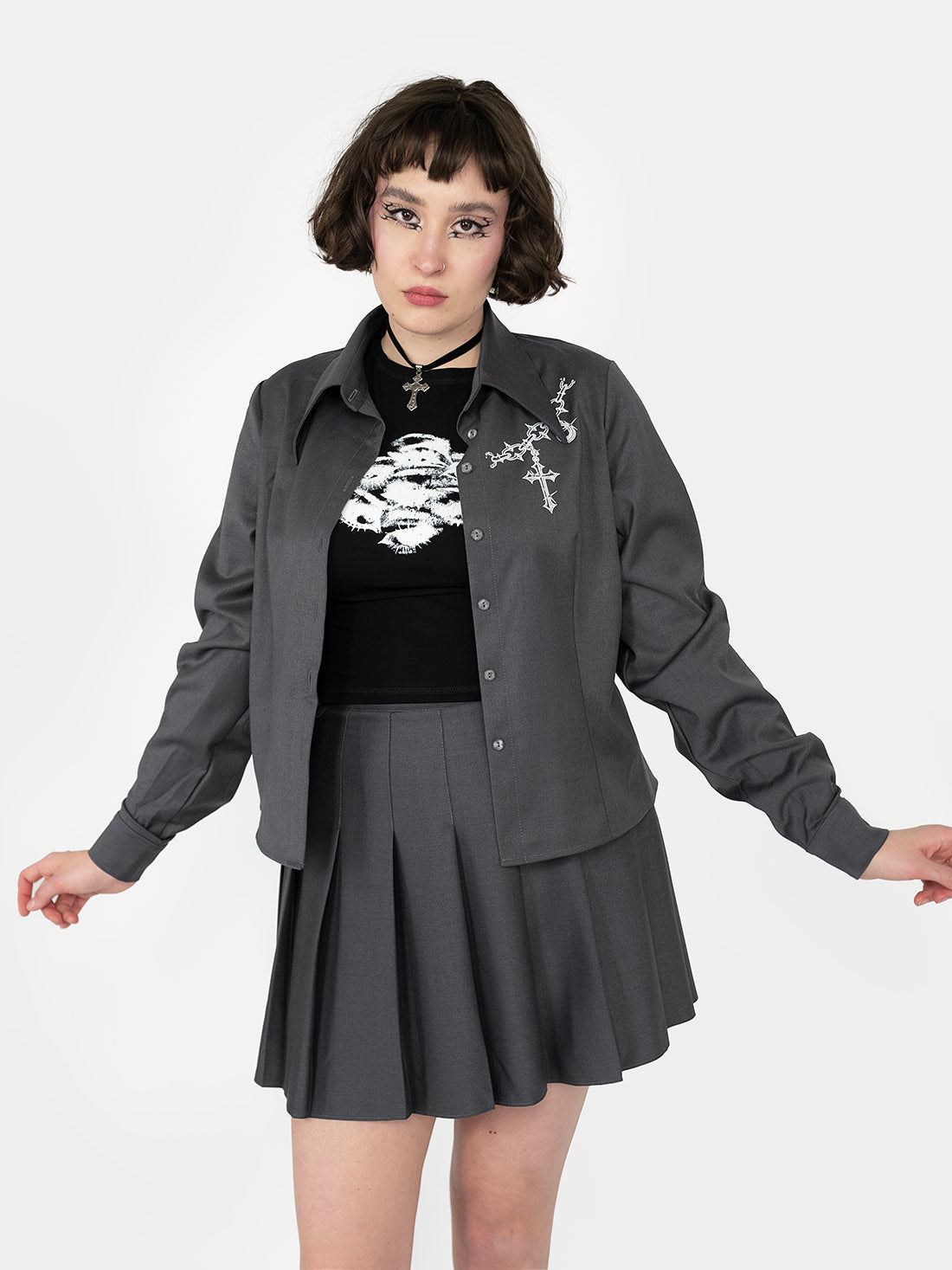 Enigma Grey Collar Shirt